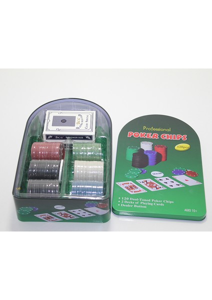 Poker Oyunu Seri B 2 Adet Iskambil Kağıdı ve 100 Chip Set