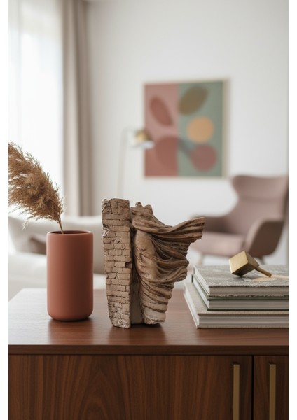 Eskitme Beton Biblo – Retro/ındustrial Tarzda Dekor Için Vintage Görünümlü Dekoratif Figür