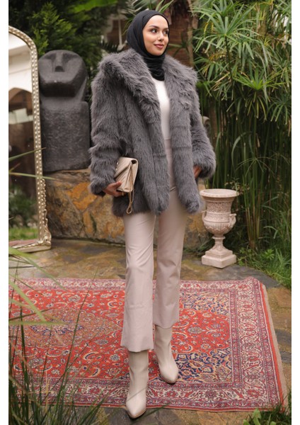 Füme Kemerli Astarlı Kürk Kaban fiyatları