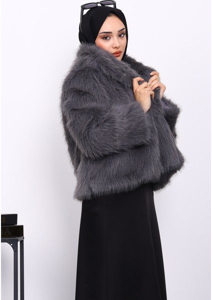 Füme Astarlı Kısa Kürk Kaban modelleri