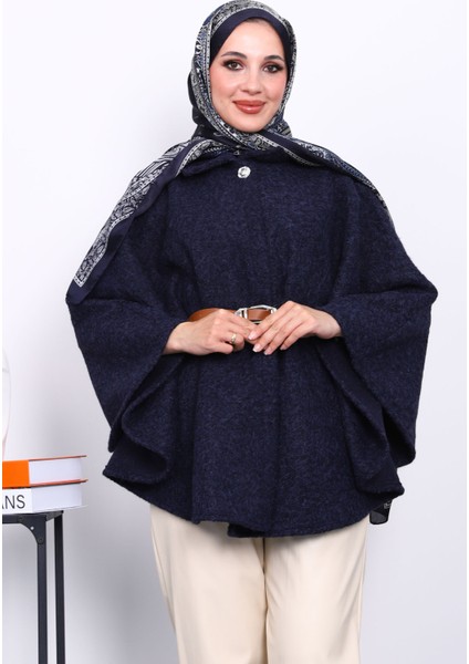 Lacivert Kemerli Kaşe Panço modelleri