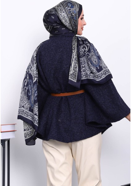 Lacivert Kemerli Kaşe Panço fırsatları