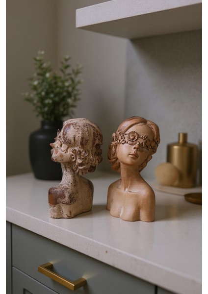 Eskitme Beton Biblo – Retro/ındustrial Tarzda Dekor Için Vintage Görünümlü Dekoratif Figür