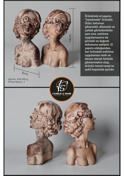 Eskitme Beton Biblo – Retro/ındustrial Tarzda Dekor Için Vintage Görünümlü Dekoratif Figür indirimleri