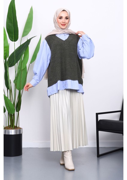 Haki Triko Garnili Gömlek fiyatları