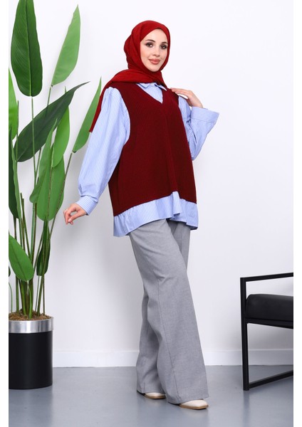 Bordo Triko Garnili Gömlek fiyatları