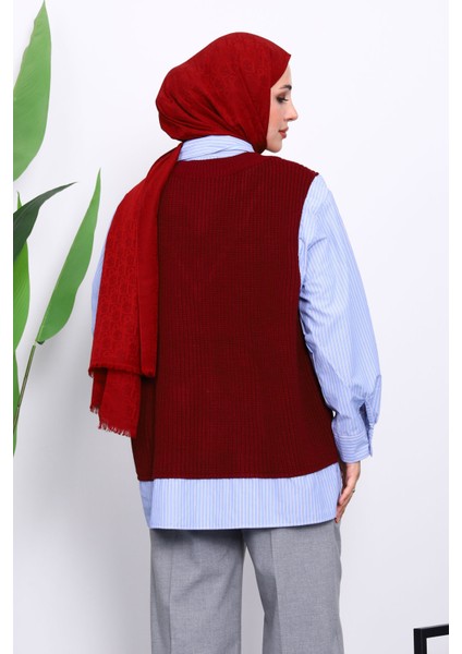 Bordo Triko Garnili Gömlek fırsatları