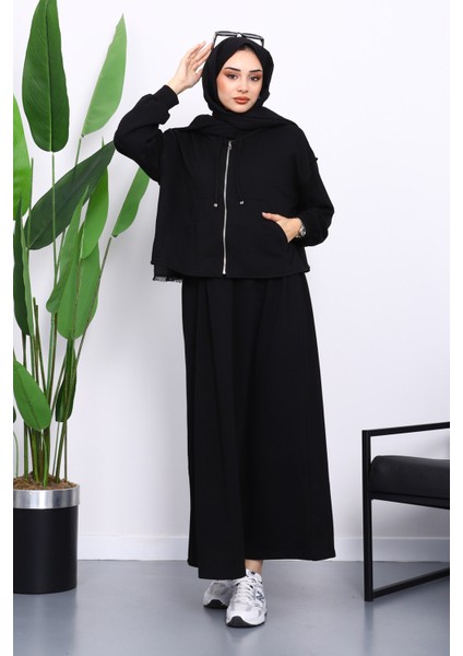 Siyah Üç İplik Sweat Hırka Elbise Kombin Takım fiyatları