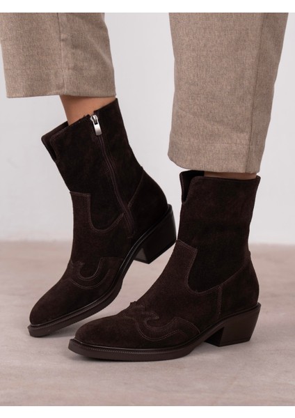 Krowe Kahve Süet Hakiki Deri Kadın Bot fırsatları