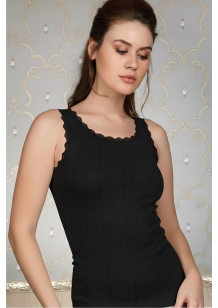 Kadın Kalın Askılı Hafif Rahat Ince ve Çok Yumuşak Jakarlı Dantelli Sıcak Tutan Termal Üst Içlik modelleri