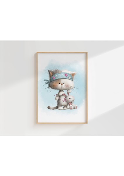 Sevimli Hayvanlar Temalı Isimli 3'lü Çocuk Odası Dekoratif Poster Seti - Çerçevesiz modelleri
