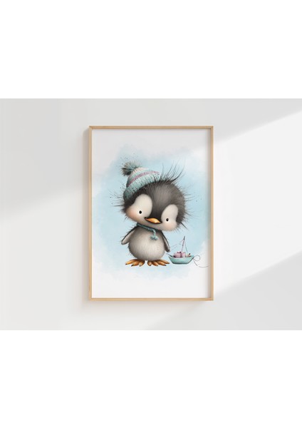 Sevimli Hayvanlar Temalı Isimli 3'lü Çocuk Odası Dekoratif Poster Seti - Çerçevesiz fırsatları