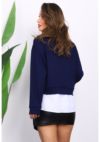 Lacivert Gömlek Garnili Modal Sweat fırsatları