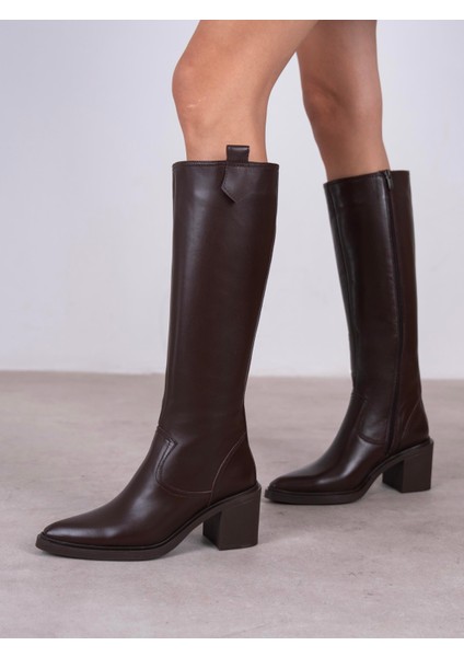 Cleona Kahve Hakiki Deri Kadın Çizme fiyatları