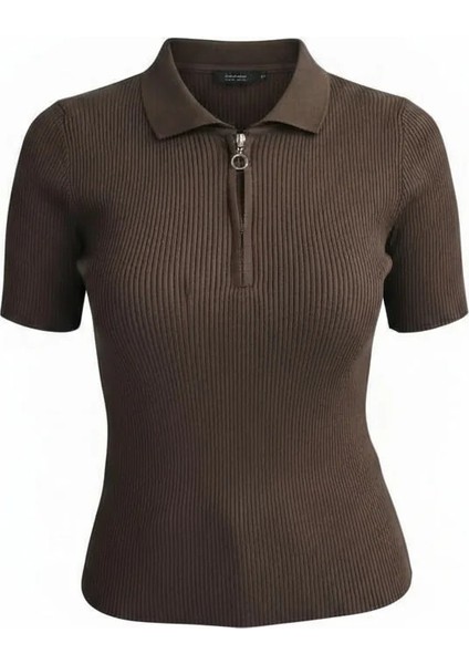 Kadın Kısa Kollu Triko Bluz