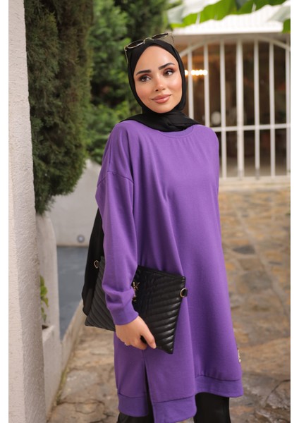 Mor Bisiklet Yaka Armalı Tunik fiyatları
