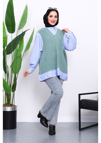 Mint Triko Garnili Gömlek fiyatları