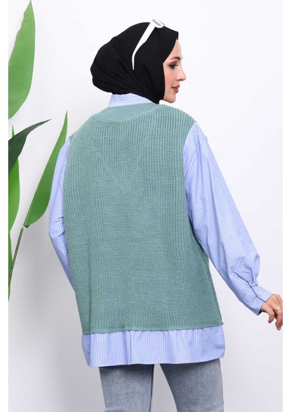 Mint Triko Garnili Gömlek fırsatları