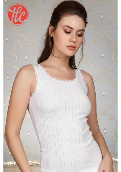 Kadın Kalın Askılı Hafif Rahat Ince ve Çok Yumuşak Jakarlı Dantelli Sıcak Tutan Termal Üst Içlik