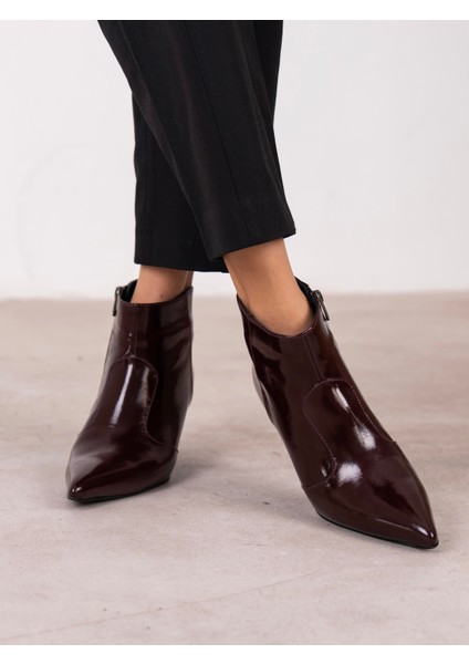 Akdor Bordo Rugan Hakiki Deri Kadın Bot modelleri