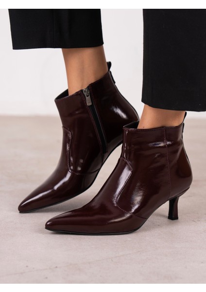 Akdor Bordo Rugan Hakiki Deri Kadın Bot indirimleri