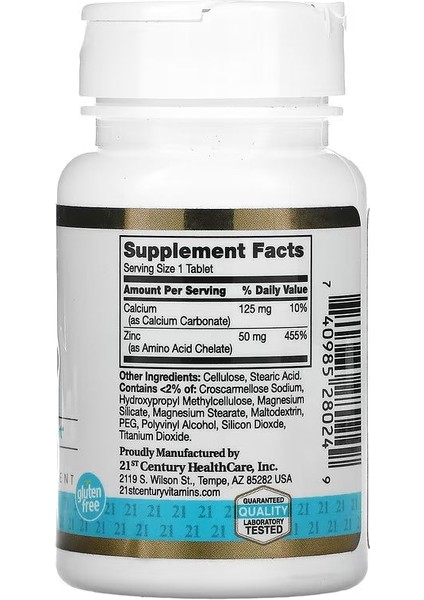 Chelated Zinc(Çinko) Demir Ekstrat 50 Mg 60 Tablets fiyatları