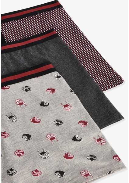 Erkek Organik Çizgili 3'lü Boxer