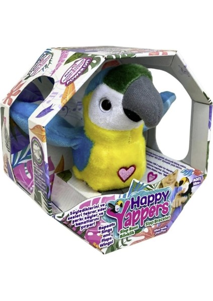 Peluş Ses Tekrarlı Hayvan Bileklik Aksesuar - Sarı Papağan (Lisinya) fiyatları