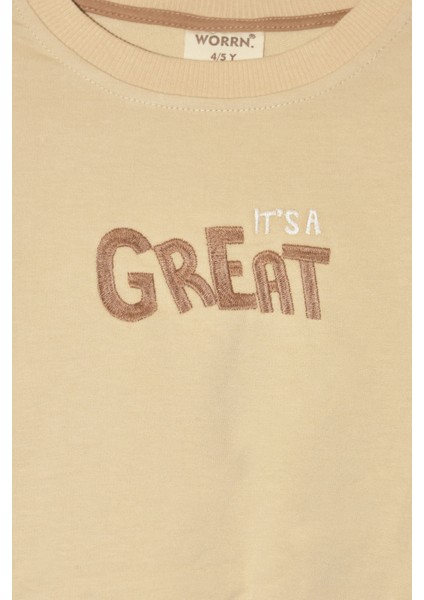 Erkek Çocuk %100 Pamuk Great Nakışlı Trex Süzeneli Paça Lastikli Takım - 2144 fiyatları