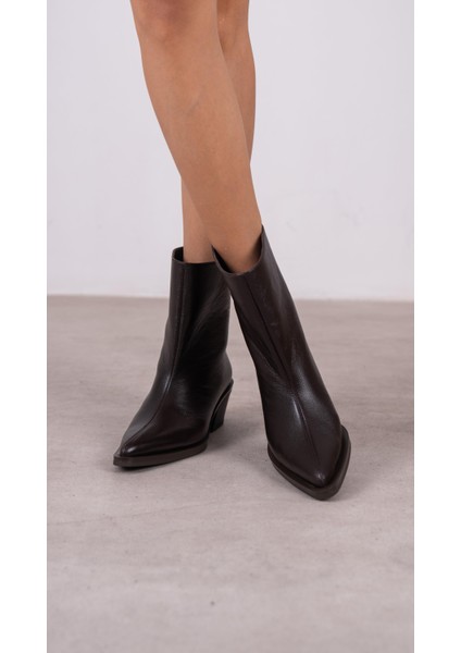 Piora Kahve Hakiki Deri Kadın Bot modelleri