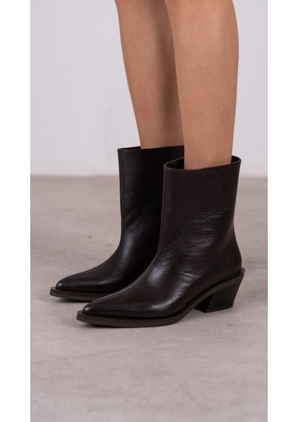 Piora Kahve Hakiki Deri Kadın Bot fırsatları