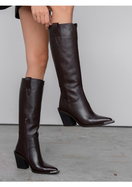 Zonia Kahve Hakiki Deri Kadın Çizme fiyatları