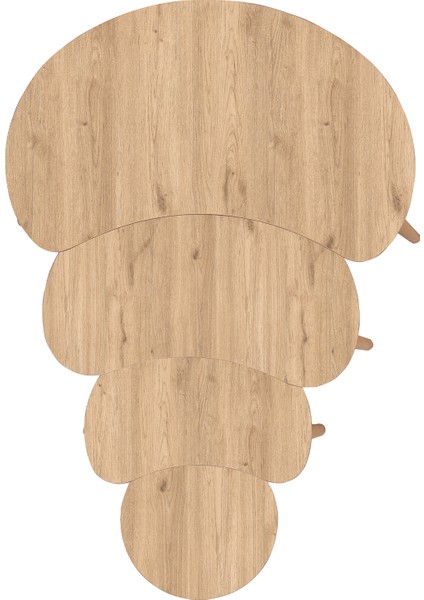 Moon 4lü Mdf Ahşap Zigon Sehpa Meşe indirimleri