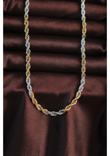 Bfs 316L Çelik Çift Renk Burgu Tasarımlı Kolye