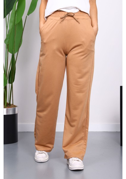 Bisküvi Bel Lastikli İki İplik Palazzo Eşofman Alt fiyatları