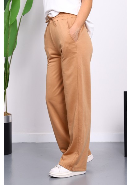 Bisküvi Bel Lastikli İki İplik Palazzo Eşofman Alt fırsatları
