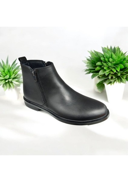 Daniel Ruffo T-510 Erkek Rahat Sıcak Astar Çift Fermuarlı Hakiki Deri Kışlık Bot