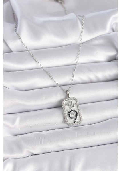 Bfs 316L Çelik Gümüş Renk Zincir Akrep Burcu Zirkon Taşlı Kadın Kolye fiyatları