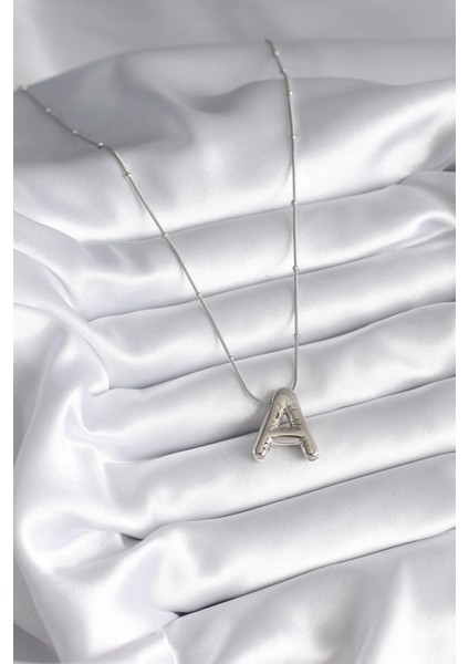 Bfs 316L Çelik Gümüş Renk Bubble "a" Harf Model Kadın Kolye fiyatları