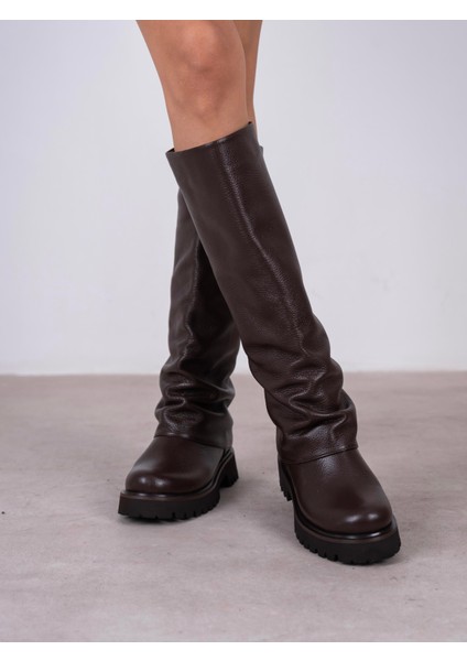 Ylva Kahve Hakiki Deri Kadın Çizme fiyatları