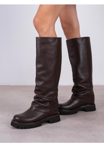 Ylva Kahve Hakiki Deri Kadın Çizme fırsatları