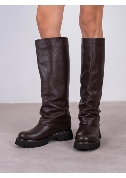 Ylva Kahve Hakiki Deri Kadın Çizme indirimleri