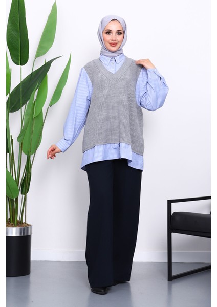 Gri Triko Garnili Gömlek fiyatları