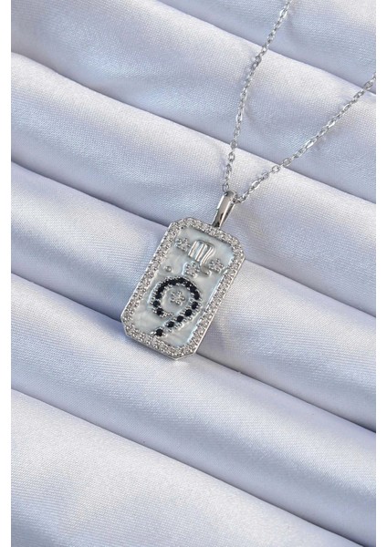 Bfs 316L Çelik Zincir Gümüş Renk Zirkon Taşlı Minimal Papatya Figürlü Tarot Kolye