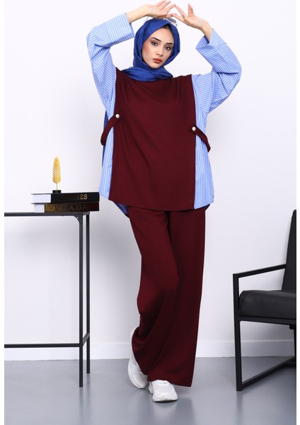 Mürdüm Garnili Tunik Pantolonlu Modal Takım fiyatları
