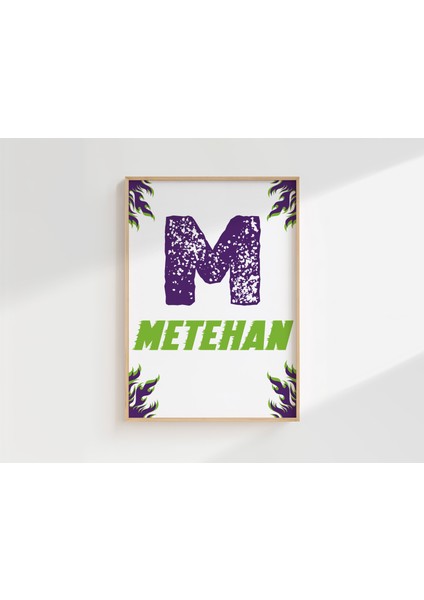 Dev Kamyon Temalı Kişiye Özel Isimli 2'li Çocuk Odası Dekoratif Poster Seti - Çerçevesiz