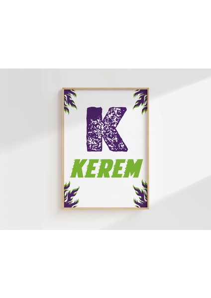 Dev Kamyon Temalı Kişiye Özel Isimli 2'li Çocuk Odası Dekoratif Poster Seti - Çerçevesiz