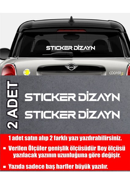 Kişiye Özel Ad Soyad Sticker (2ADET) - Isim Soyisim Yazı Araba Oto Motosiklet Sticker 00122