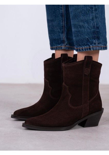 Medea Kahve Süet Hakiki Deri Kadın Bot