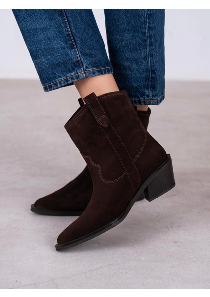 Medea Kahve Süet Hakiki Deri Kadın Bot modelleri